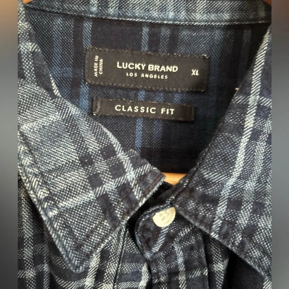 Lucky Brand Plaid Western Shirt Men’s XL - Picture 2 of 4